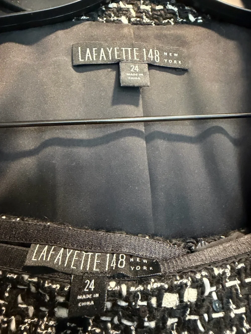 Lafayette 148 Black & White Tweed with Sequins Jacket and Skirt (NWT) - Picture 3 of 10